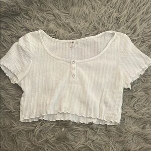 Nordstrom BP White Ribbed Crop Top (Small)